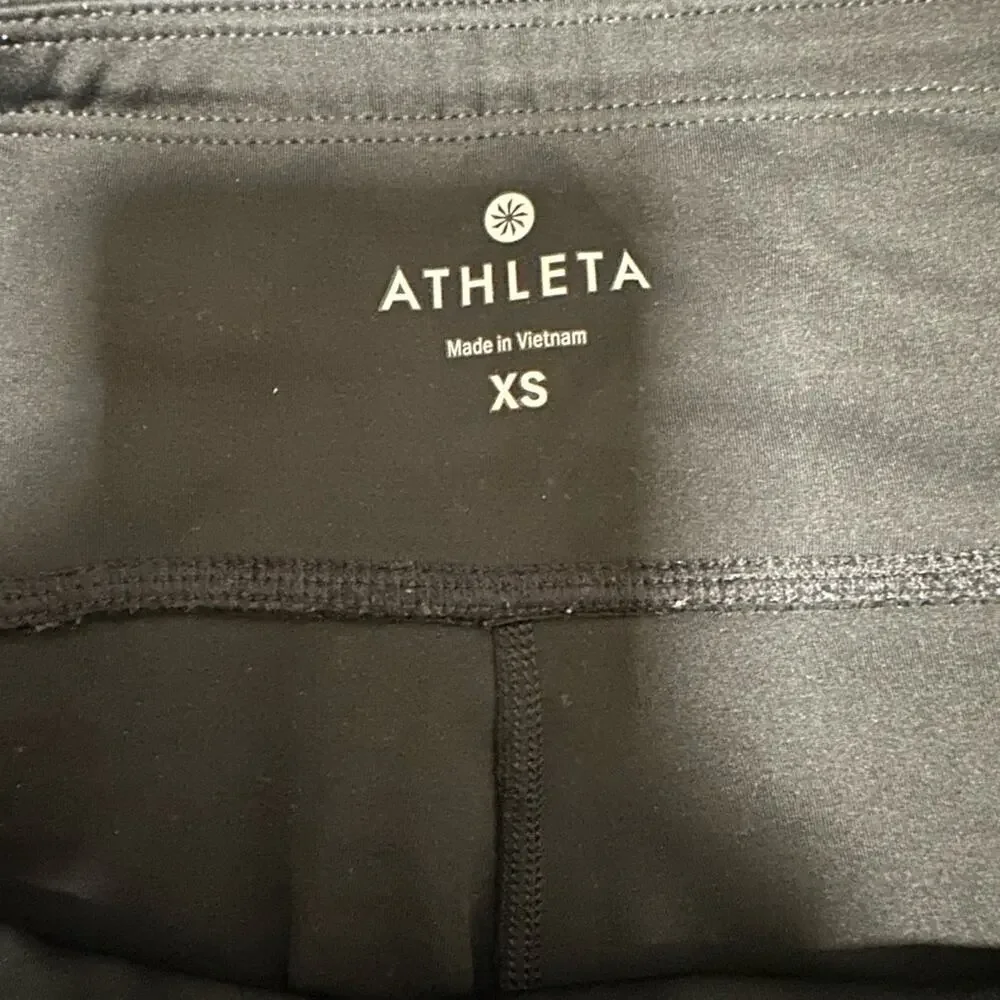 Athleta Women's Asym Mesh Sonar Honeycomb Print Leggings Rear Zip Pocket Small